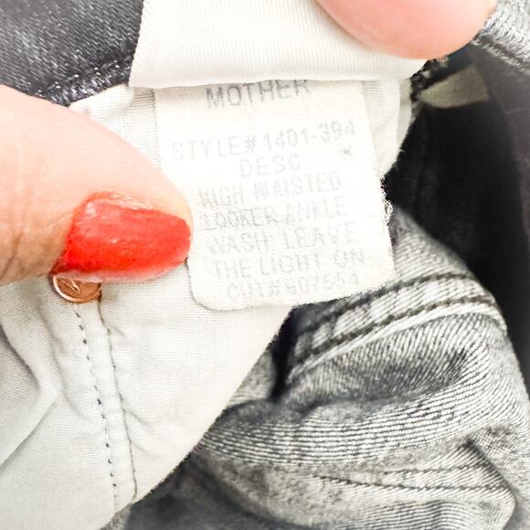 Mother High Waisted Looker Ankle Leave The Lights On Gray Denim Jean Size 30 - Picture 9 of 10